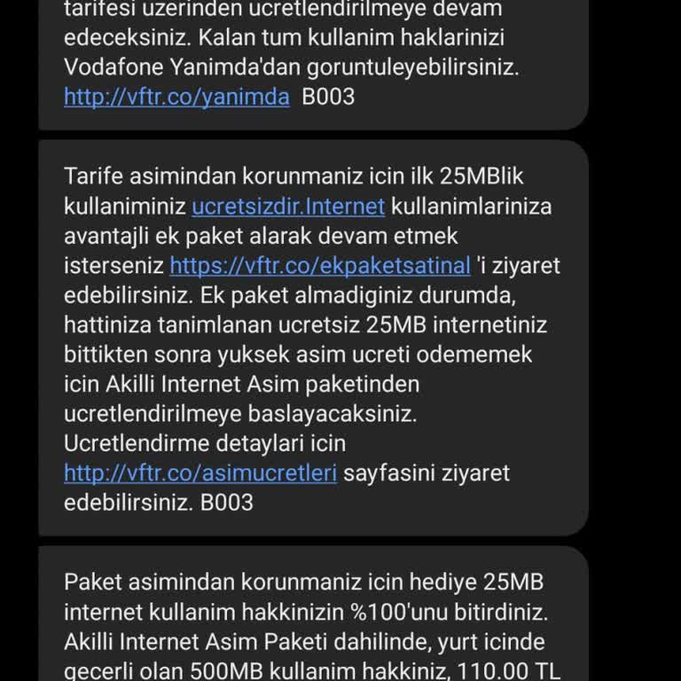 Vodafone İnternet Aşımı Ve Ekstra Ücret Sorunu