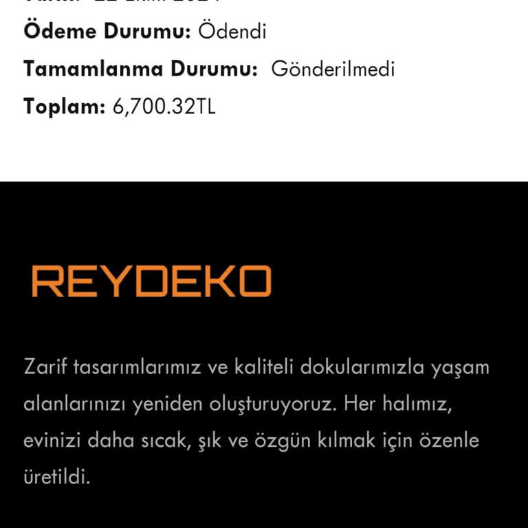 Reydeko Halı'dan Sipariş Sorunu Ve İletişimsizlik
