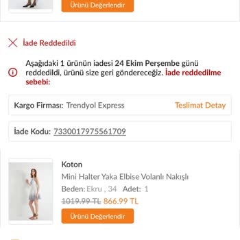 Trendyol İade Sürecinde Müşteri Mağduriyeti