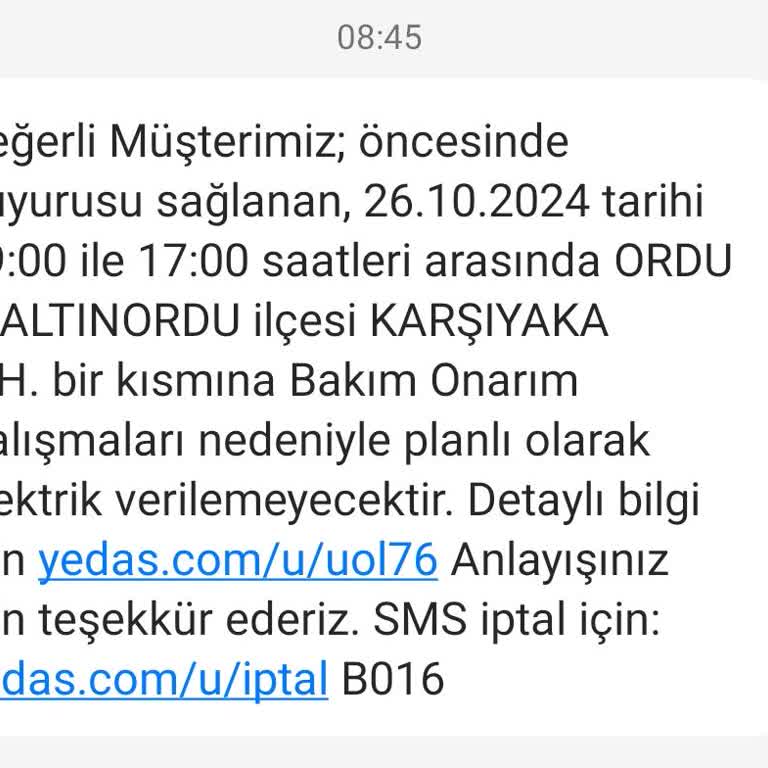 YEDAŞ'ın Planlı Kesinti Sorumsuzluğu