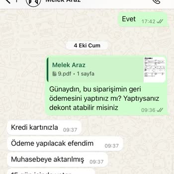 Para İadesi Gecikmesi Ve İletişimsizlik Sorunu