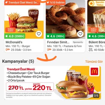 Trendyol Yemek'te Uygulanmayan Kampanyalar