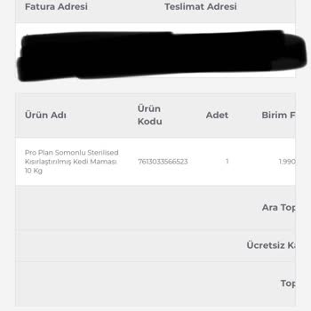 Kargoya Verilmeyen Sipariş Ve İade Talebi
