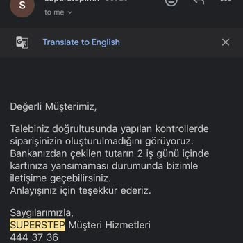 Sipariş Verilemeyen Ürün Ve Geri Ödenmeyen Ücret Sorunu
