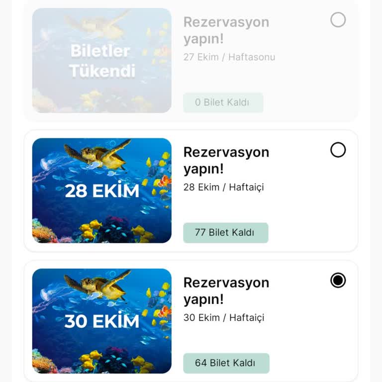Mobil Uygulamada Sea Life Bilet Sorunu: Hatalı Başvuru