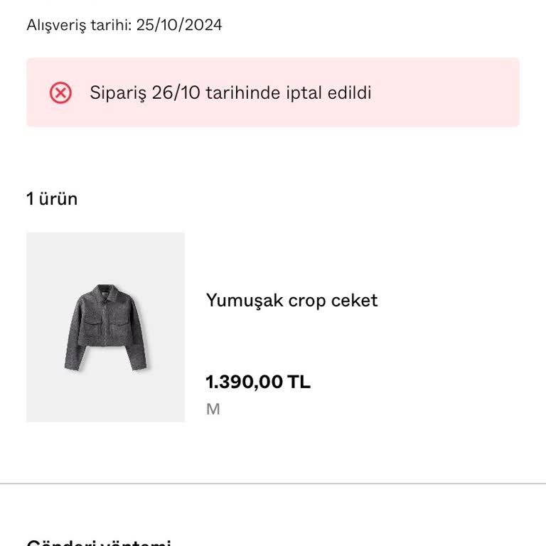 Sipariş İptali Mağduriyeti