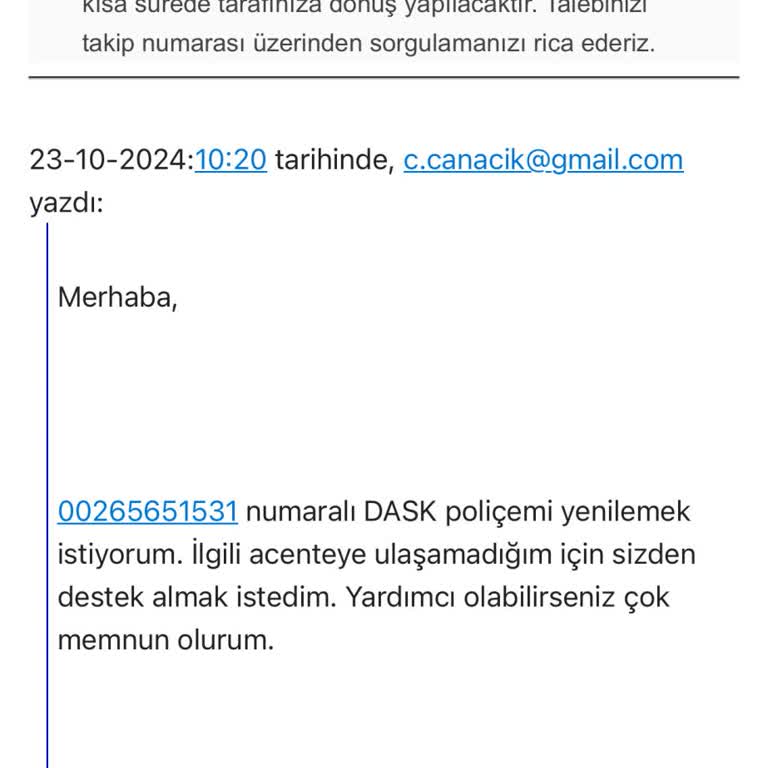 DASK Poliçesi Yenileme Sorunu Ve Ulaşılamayan Destek