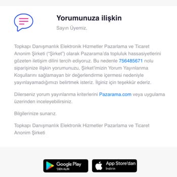 Pazarama'da Yorum Reddine Çözüm Bulunamıyor: Müşteri Hizmetleri Hayal Kırıklığı