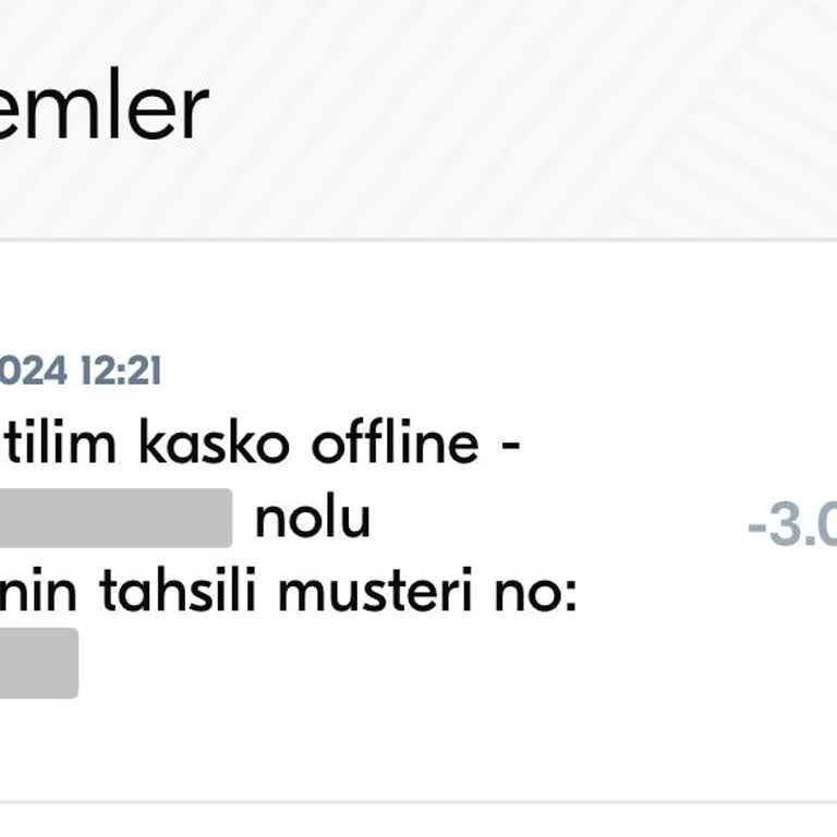 İzinsiz Kasko Sigortası Ve Hesaptan Para Kesintisi