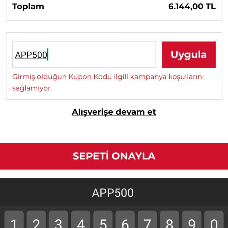 Kupon Kodu Kullanım Sorunu