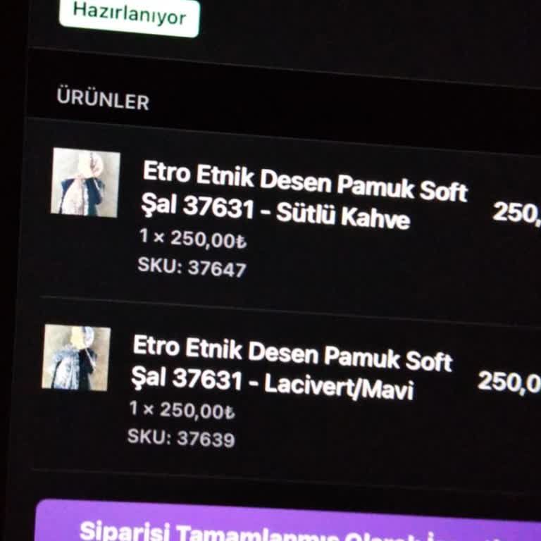 Sipariş Verdim, Şallarım Nerede?