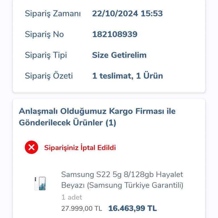 Stokta Olmayan Ürün İçin Sipariş İptali Ve Zam Mağduriyeti