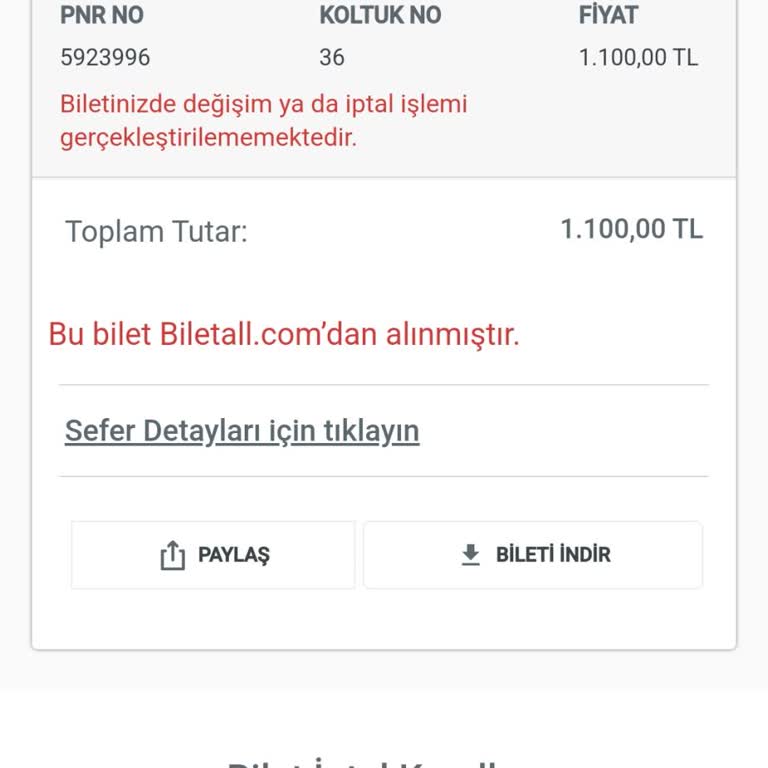 Sağlık Nedeniyle İptal Edilemeyen Bilet Sorunu