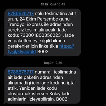 Trendyol Express Kargo İade Sürecinde Yaşanan Sorunlar