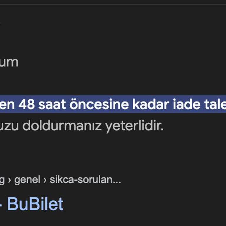 Bubilet'te İade Sorunu