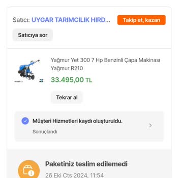 Hepsiburada'da Güven Sarsan Çapa Makinesi Siparişi