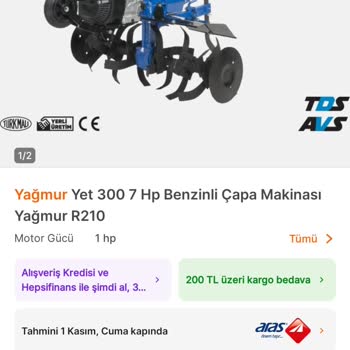 Hepsiburada'da Güven Sarsan Çapa Makinesi Siparişi