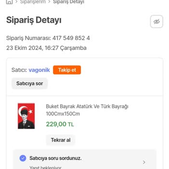 Hepsiburada Yanlış Ölçülerde Bayrak Gönderimi