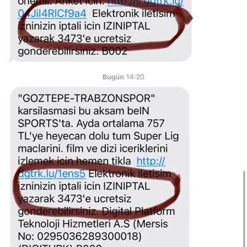 Reklam Mesajlarıyla İlgili İptal Sorunu