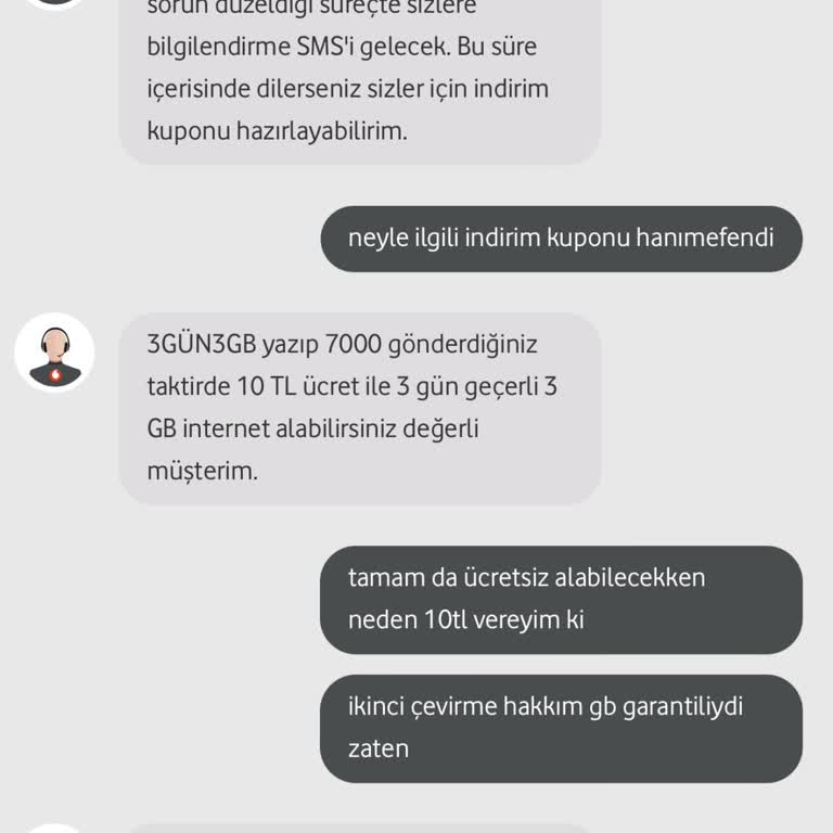 Vodafone Çark Hakkımı Kullanamıyorum Ve Ekstra Ücret Talebi