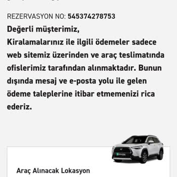 Rezervasyon Onayı Var, Araç Yok: Mağduriyetin Giderilmesi Talebi