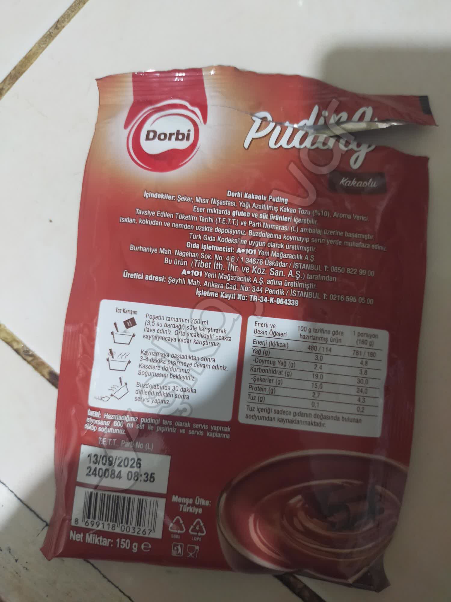 A101 Dorbi Puding Sorunu - Şikayetvar