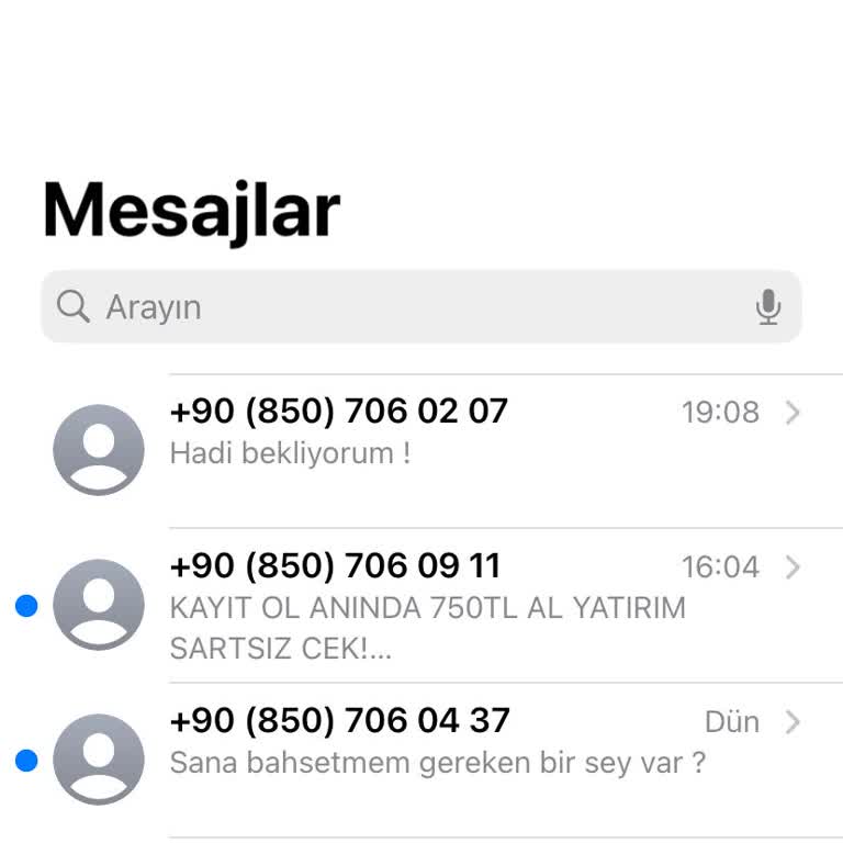 Sürekli Gelen Rahatsız Edici Mesajlar