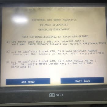 İzmir Karşıyaka'daki ATM'nin Uzun Süreli Arızası