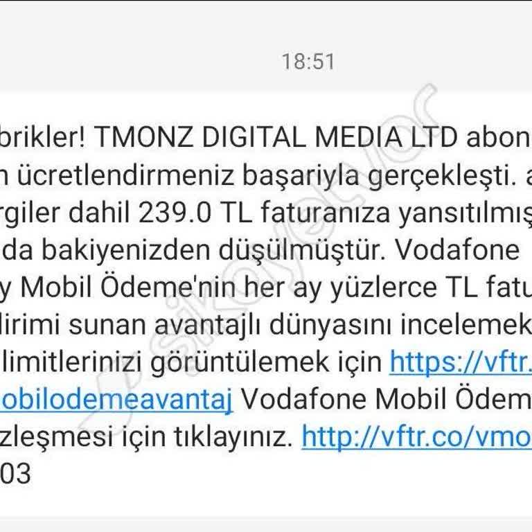 Vodafone Üzerinden Onaysız Üyelik Başlatma Sorunu
