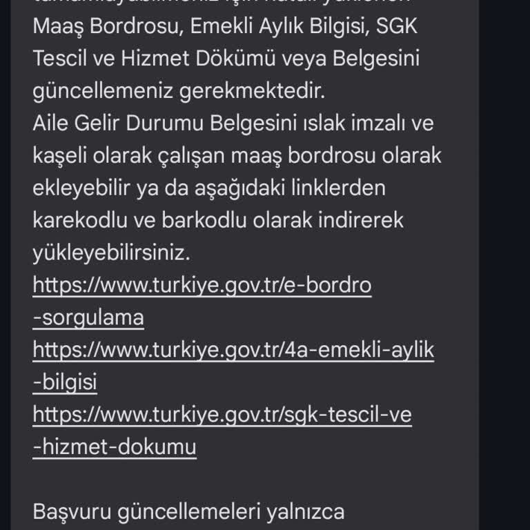 Burs Başvurusunda Belge Hatası Ve Güncelleme Sorunu