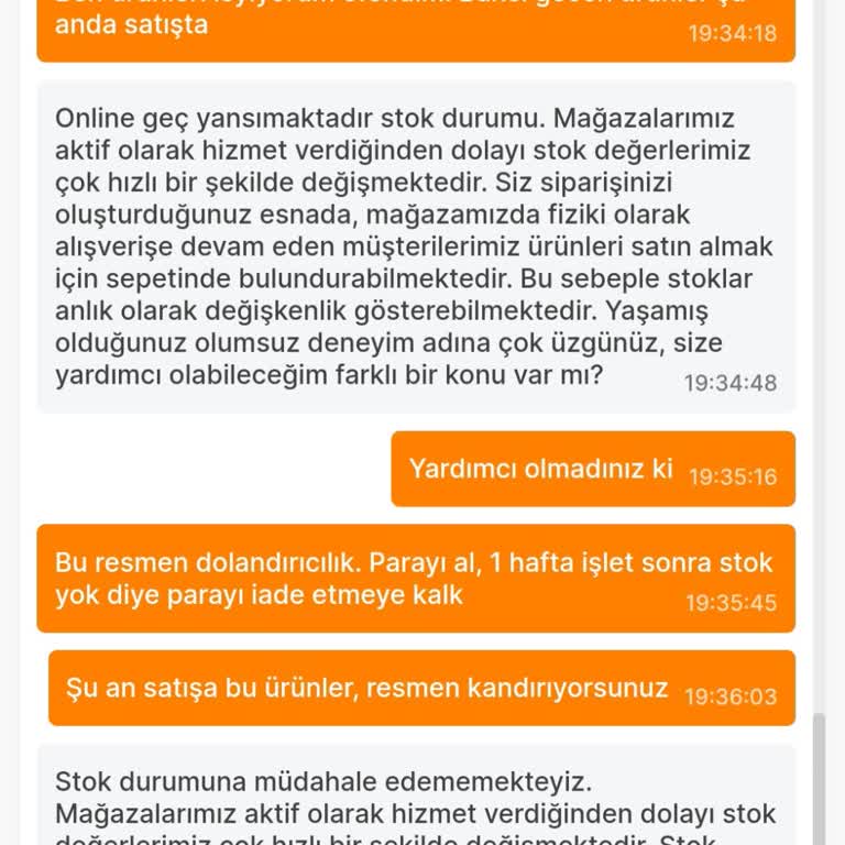 Stokta Olmayan Ürünler Ve Eksik Kargolama Sorunu