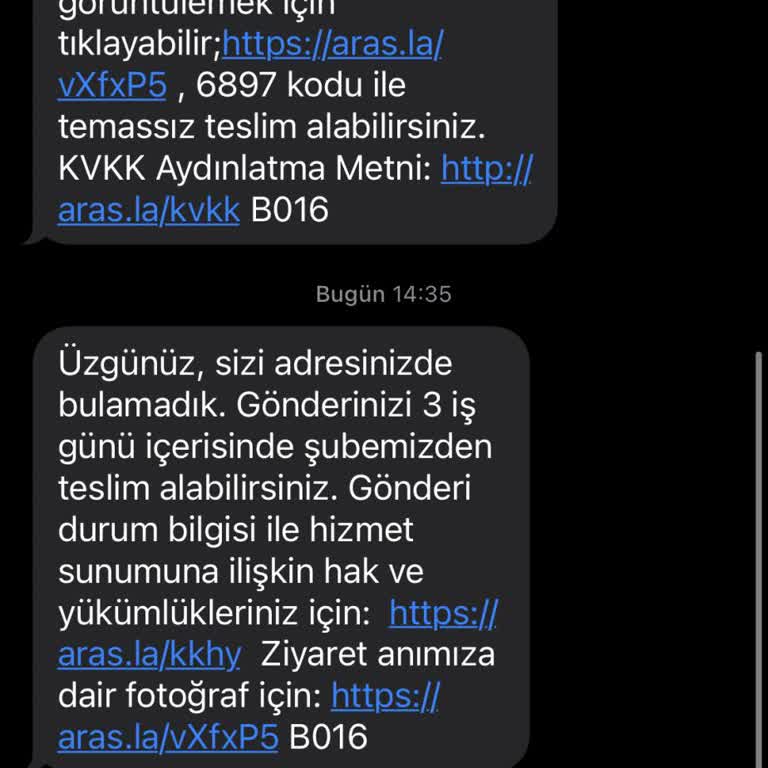 Aras Kargo'nun Yanıltıcı Teslimat Bildirimi