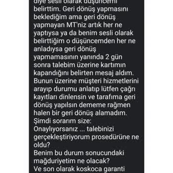 Kredi Kartı İptali Ve Yanlış Bilgilendirme Sorunu