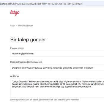 Letgo'da Güvenlik Sorunu Ve Mağduriyet