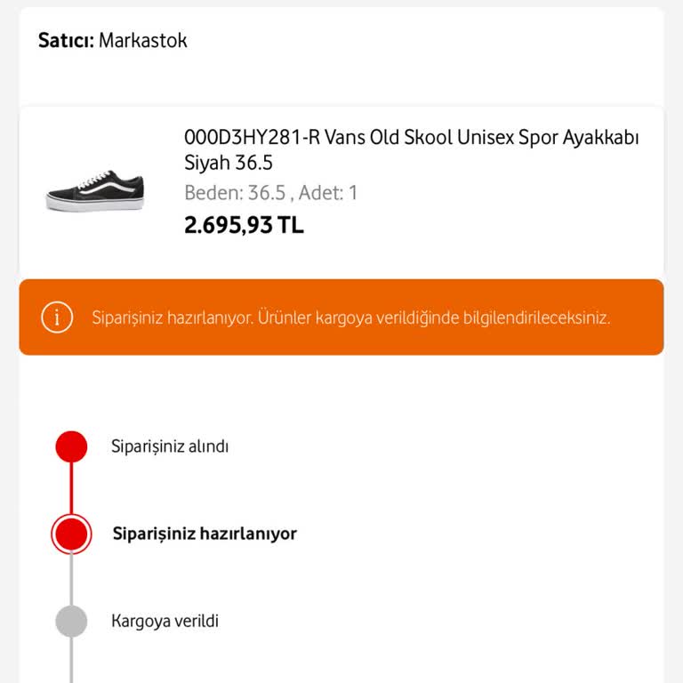 Vodafone Her Şey Yanımda Uygulamasında Sipariş İptal Sorunu
