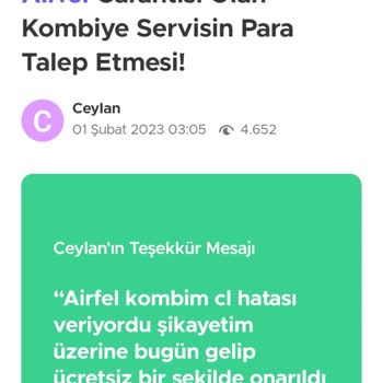 Garanti Kapsamında Çözülmeyen Kombi Arızası
