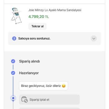 Geciken Mama Sandalyesi Siparişi Ve Artan Fiyat Sorunu