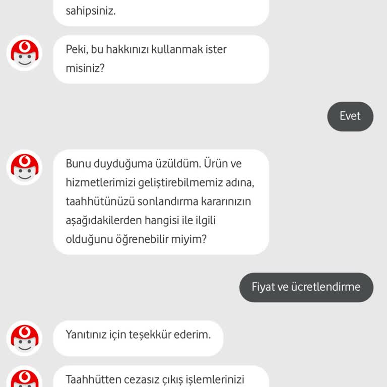 Vodafone Sözleşme İptali Ve Cayma Bedeli Mağduriyeti