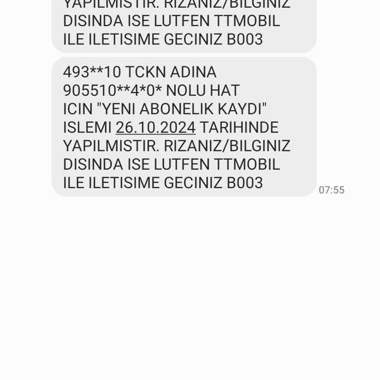 Kimlik Bilgilerimle Açılan Abonelik Sorunu