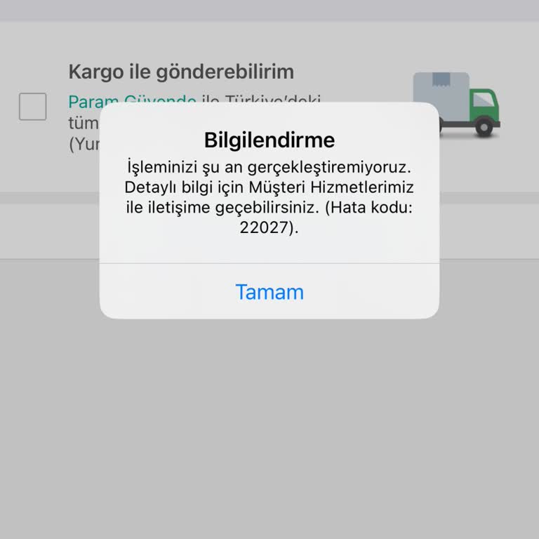 İlan Paylaşım Sorunu: 22027 Hata Kodu