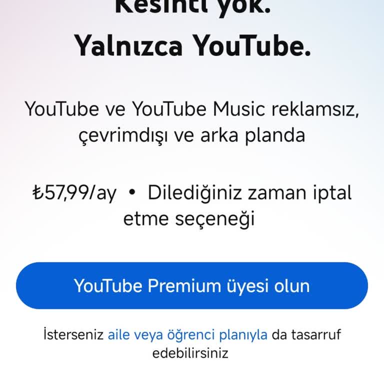 Ücretsiz Youtube Premium Hakkım Aktif Edilmiyor