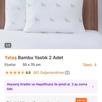 Yataş Bambu Yastıkta Hayal Kırıklığı