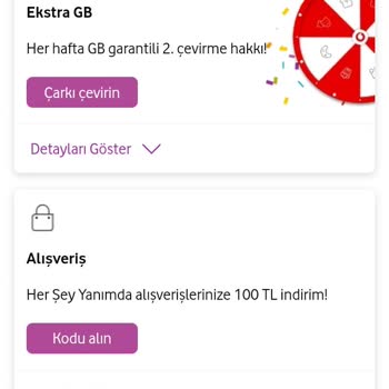 Vodafone Yanımda Uygulamasında Çark Çevirme Sorunu