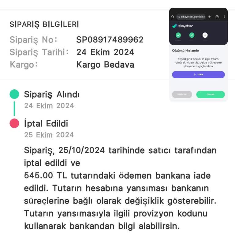 Ödeme İadesi Ve Kart Teslimatında Yaşanan Sorunlar