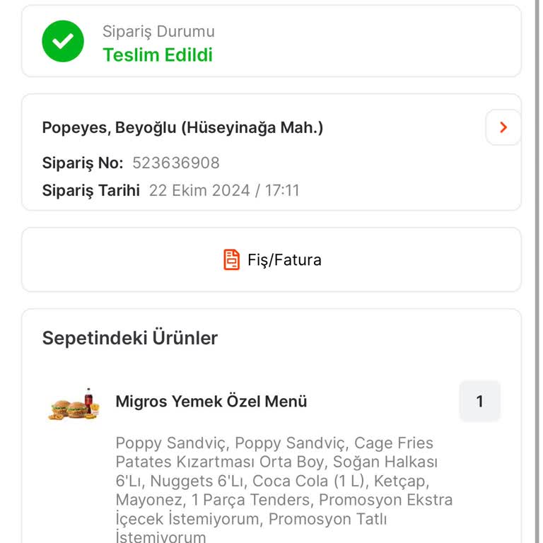Soğuk Gelen Siparişler Ve İlgisiz Müşteri Hizmeti