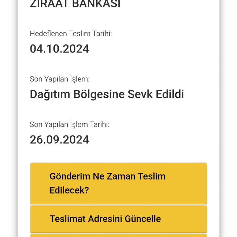 Ziraat Bankası Kart Teslimatında Gecikme