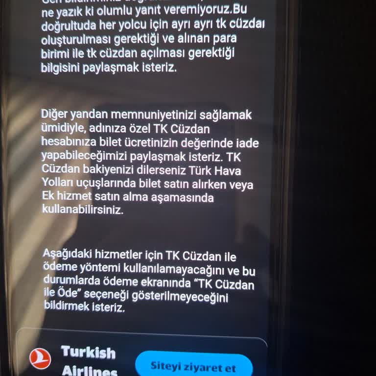 Vize Reddi Sonrası THY Cüzdan İade Sorunu