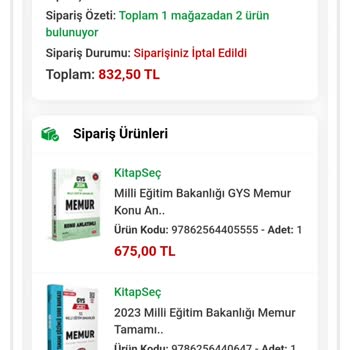Kitap Siparişimde Gecikme Ve İade Sorunu