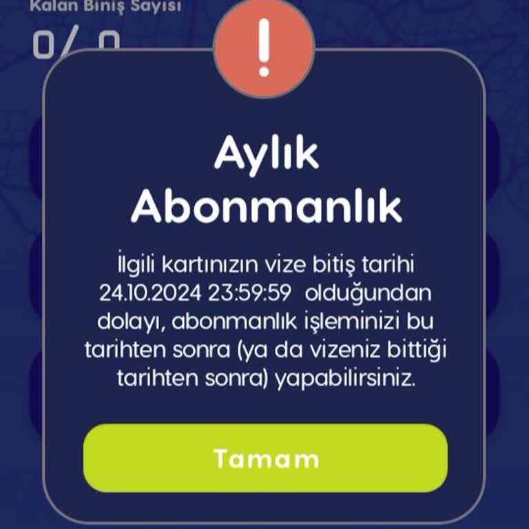 Bursakart Uygulamasında Abonman Yükleme Sorunu