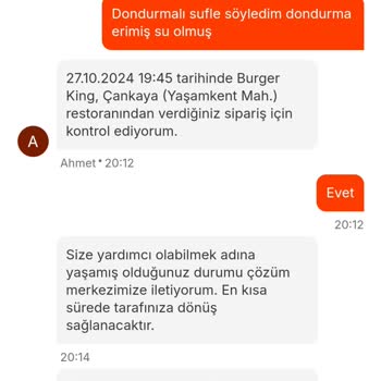 Burger King Ve Migros Yemek'te Eksik Ve Yanlış Sipariş Sorunu